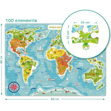 Dodo Educational puzzle Puzzle Map of the World 100 pcs