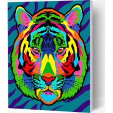 Splat Planet pixel art POP ART TIGER 30x40 cm