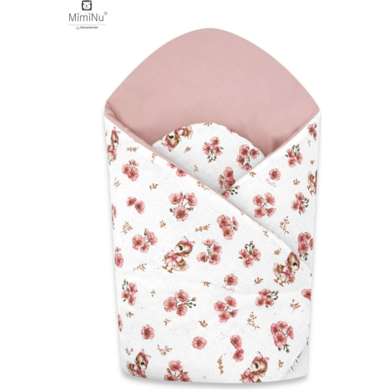 Miminu KIECZMERSKI Rożek niemowlęcy standard 75x75 cm MIMINU DESIGN Kaczuszki róż bawełna 100%