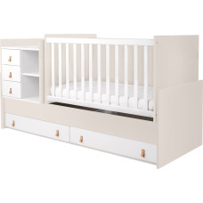 KIKKABOO Chipboard multifunctional baby cot Lorena Beige