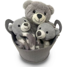 Pro Kids Plush toy /Rattle  - 01278 - TEDDY BEAR set - GREY- size 20 cm