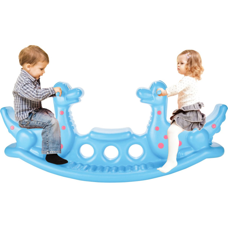 Woopie rocking dino – balance swing, light blue