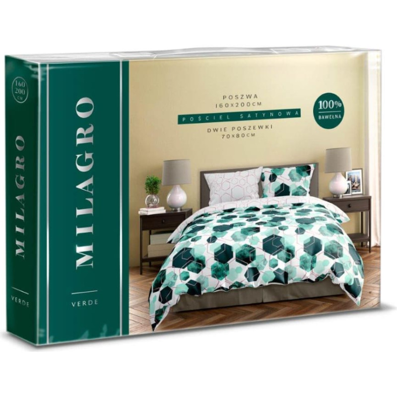 POŚCIEL KPL.160X200+2x70X80 MILAGRO VERDE 009 SATYNA BAW.