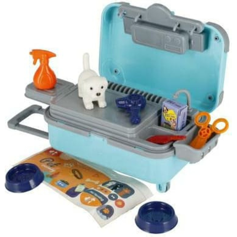 HIPO 61781 – vet playset with dog, 24 × 23 × 8 cm