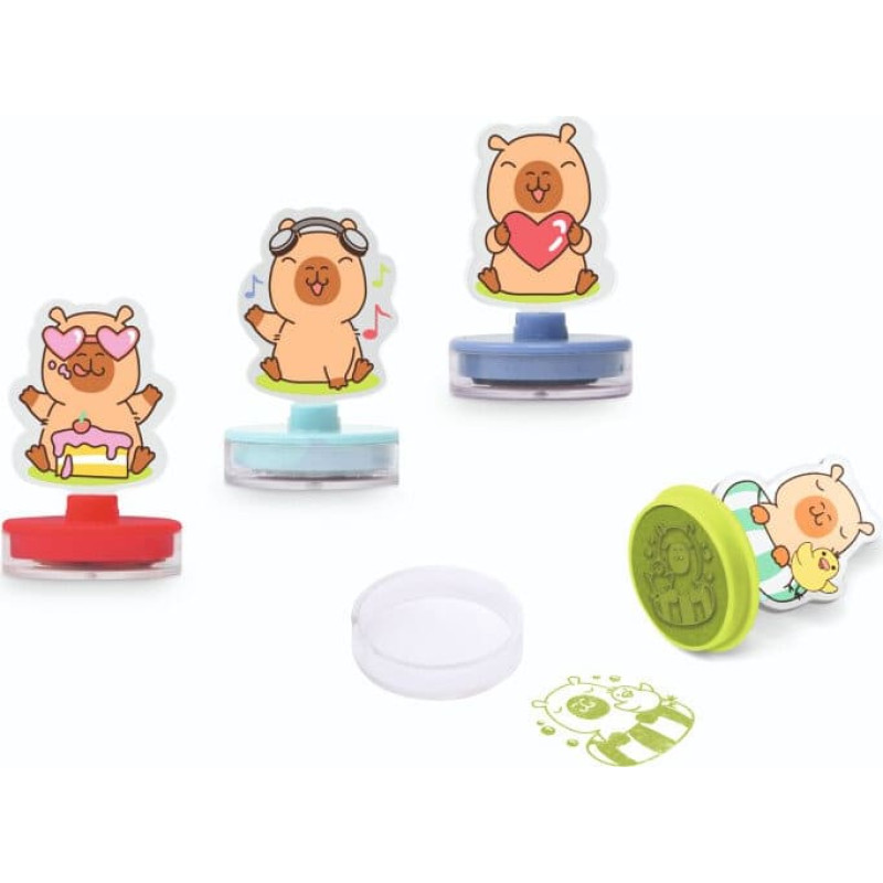Trendhaus Capybara Happy Life - Self-inking acrylic stamp (1 pc., 4 designs)