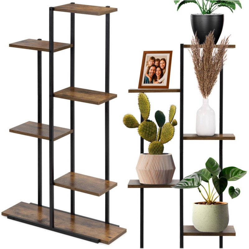 Springos Metal flower stand Springos GA0211 113 cm with 6 shelves, loft-style, multi-level, modern