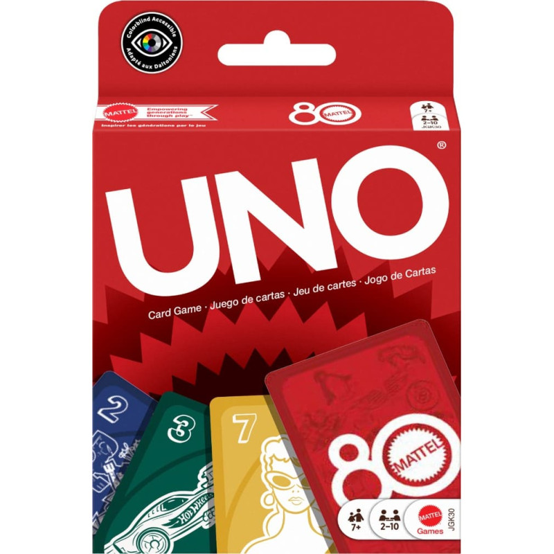 UNO® Mattel 80. juubeli rubiinpunane eriväljaanne