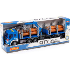 Polesie Log transporter with trailer, inertia-powered, in box 50 cm 96074