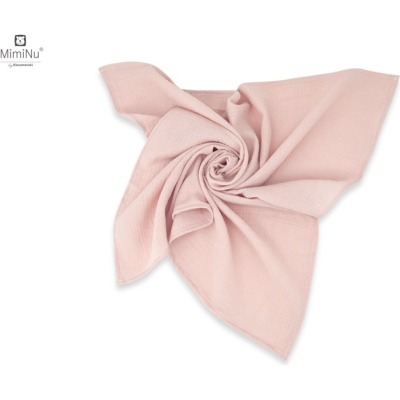 Miminu KIECZMERSKI Pieluszka 30x30 cm MUŚLIN BAWEŁNIANY bawełna 100% pudrowy r&oacute;ż 2-pak
