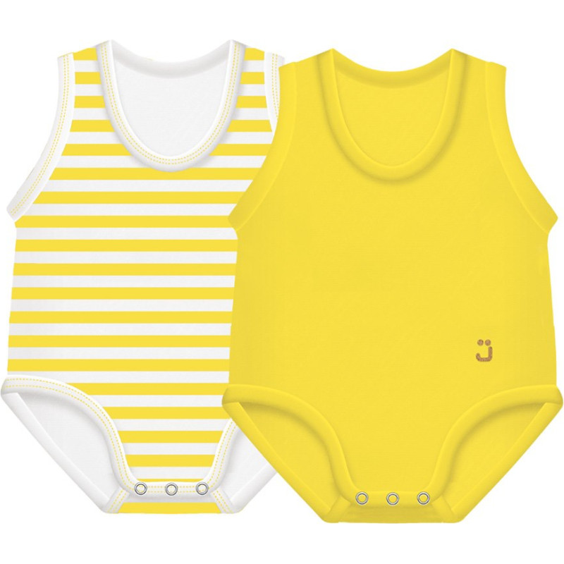 2-pack Growing body Bio Cotton Summer 0-36m yellow