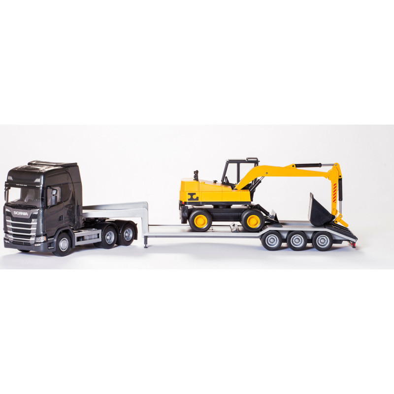 Emek Scania S Melns iekrāvējs ar ekskavatoru, mērogs 1:25, 98 cm
