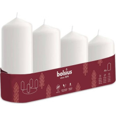 Bolsius Sveces cilindrs 4 gab. &Oslash;120, 100, 80, 60x48mm baltas