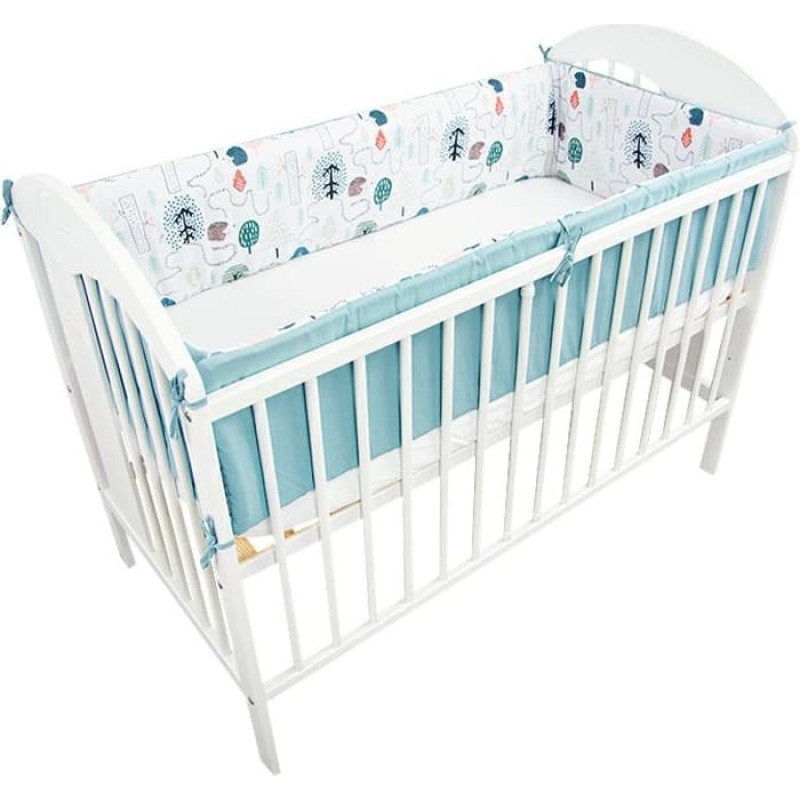 Ankras cot bumper 360 cm Hedgehog Path, green — Ankras