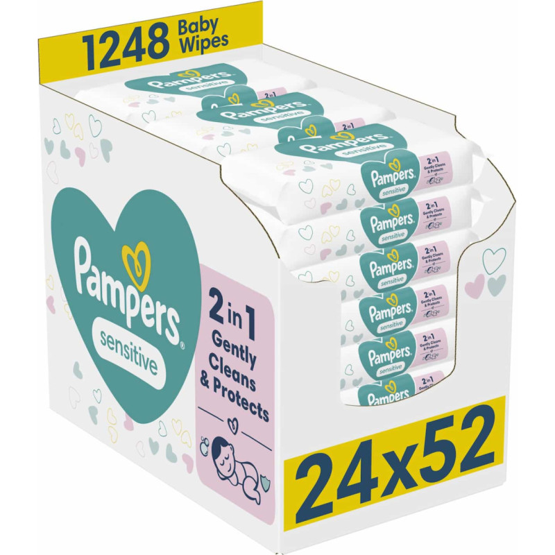 Pampers Sensitive Mitrās salvetes zīdaiņiem, 1248 gab. - 81774133