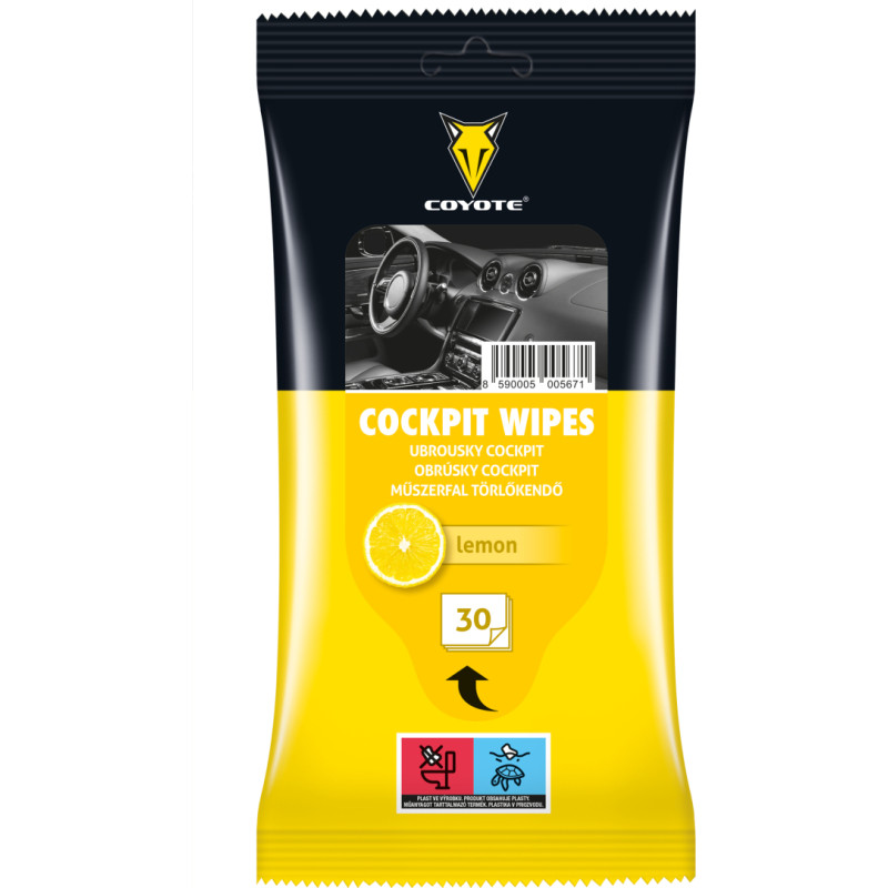 Coyote Cockpit Wipes Lemon 30 pcs