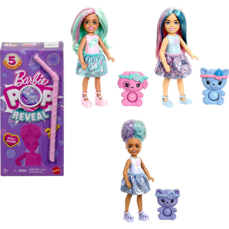 Barbie Chelsea Pop! Reveal Sweet Treats Series Asst. (3) 1pc