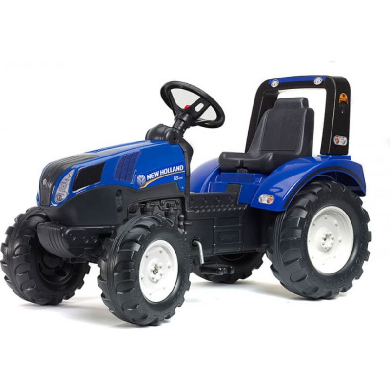 Falk pedaalidega traktor treileriga New Holland sinine