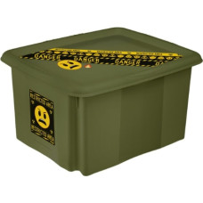 Keeeper Kaste ar vāku 15L Karolina &ldquo;Emoji Danger&rdquo; 38x29,5x20,5cm olīvu krāsā