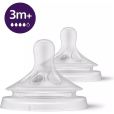 Philips Avent Natural Response Bottle Silicone Teethers, Medium Flow, 3m+ (2 pcs.)