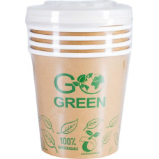 Gogreen Kompostējamie ēdienu trauki ar vāciņiem Go Green 700ml 5gab./ 0,115kg