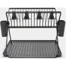 BRABANTIA Folding dish rack, large, Dark Grey 139482