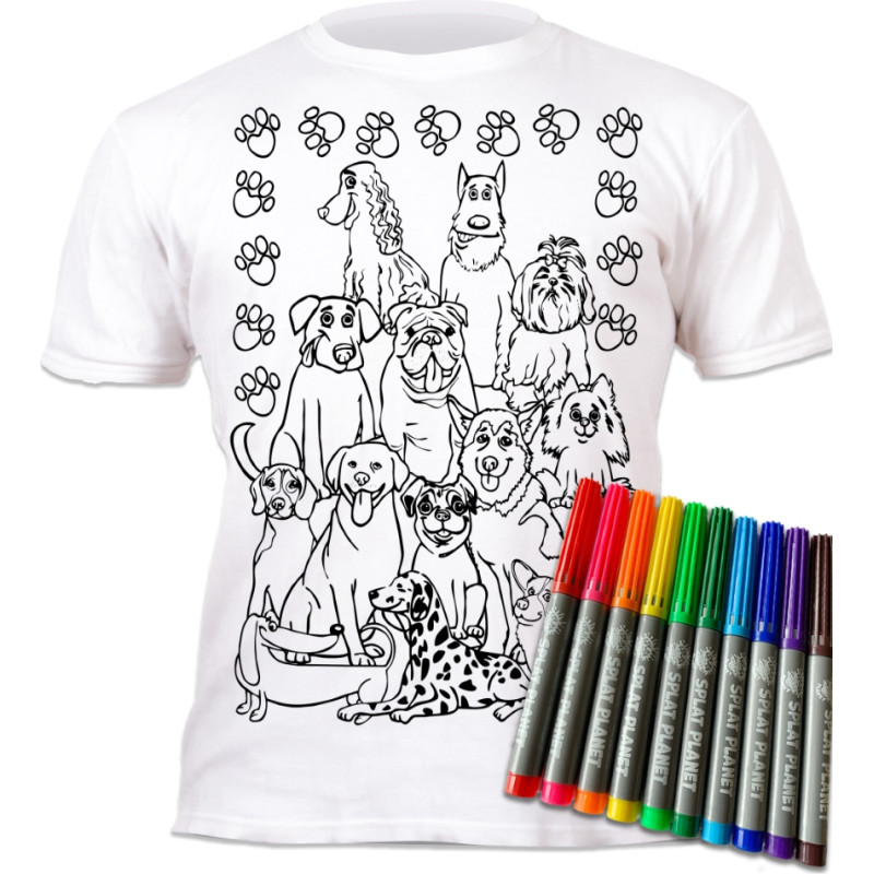 Splat Planet colour in T-shirt, Dogs