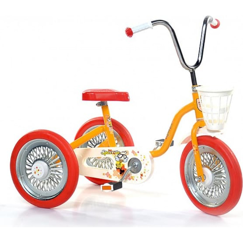 Velo Machine Children's Tricycle SPĀRĪTE, yellow frame/red wheels