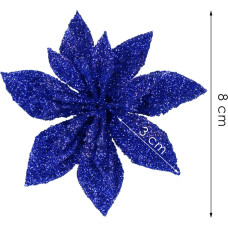 Springos Bethlehem star, artificial poinsettia flower Springos CA1239 navy blue with glitter