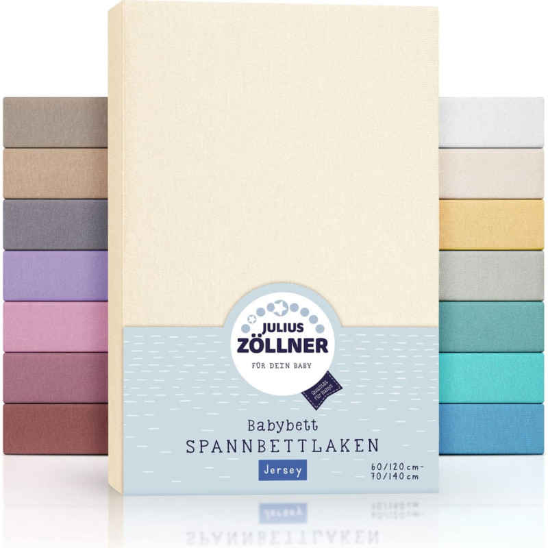 Julius Zollner Palags ar gumiju &ldquo;Jersey&rdquo; Ecru 60/120 &ndash; 70/140 cm