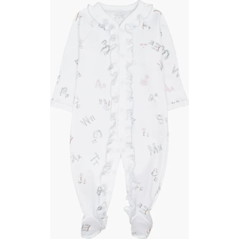 Livly Clothing Rāpulis Livly Alphabet Flowers Sara Ruffled Footie
