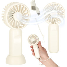 Mini desk and handheld fan – portable, USB rechargeable, 13.8 cm