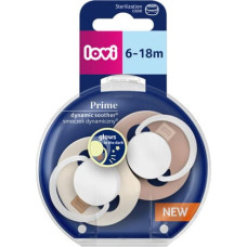 Lovi 34/437 Smoczek silikonowy dynamiczny Prime 6-18m 2 szt Ivory Glov/Blush Glow