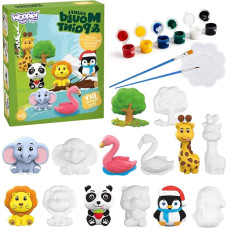 Woopie Zestaw Kreatywny z Farbami DIY Zr&oacute;b Odlewy Gipsowe Figurki i Pomaluj - Zestaw Zwierzątka