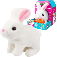 Woopie Interactive Plush Bunny with Carrot, White