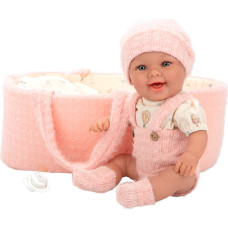 Arias baby doll with a pink carrycot, girl, 33 cm