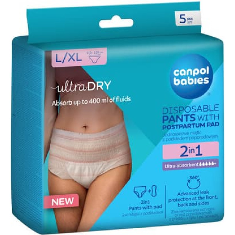 Canpol 78/012 breathable postpartum underwear 2-in-1 with pad – L/XL