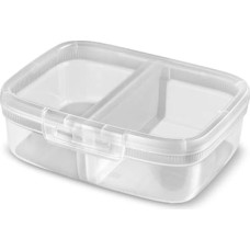 Curver Pārtikas uzglabā&scaron;anas trauks taisnstūrveida ar sadalītāju 3,3L Snap Box caurspīdīgs