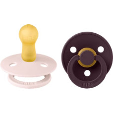 Bibs Colour Round pacifiers Petal/Plum 0-6m 2pcs