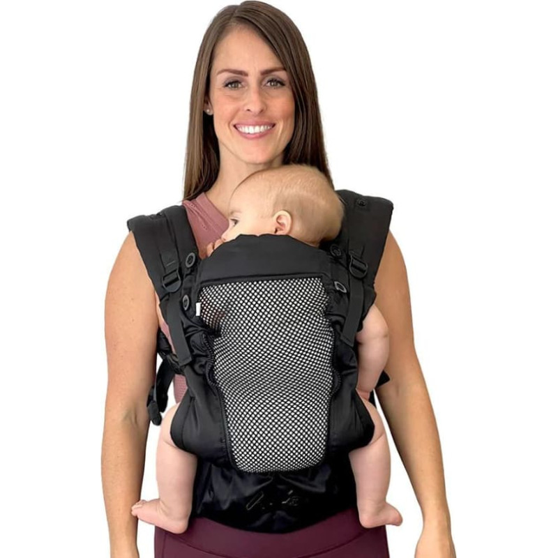 Bblüv Chimparoo EvöAir ergonomic and breathable baby carrier, 8 carrying positions, year-round use, 3–30 kg, black