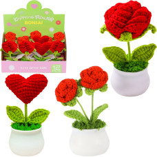 KWIAT SZYDEŁKOWANY RÓŻA SERCE 3 WZORY