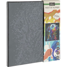 Moxy värvi numbrite järgi Koer mustal põhjal 30 x 30 cm