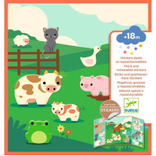 Djeco Thick and removable stickers - Farm animals