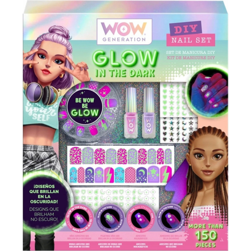 Kids Euroswan - Akcesoria Licencyjne GLOW IN THE DARK MANICURE SET WOW GENERA