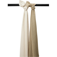 Meyco Baby muslīnu autiņu komplekts Soft Sand/Taupe(2 gab., 120x120 cm)