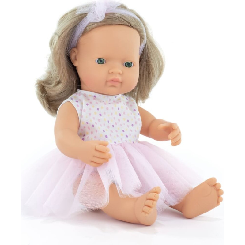 Miniland MFM DARK BLONDE DOLL GIRL 38CM
