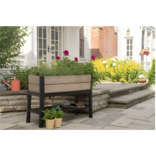 Keter Deco Elevated Garden Bed planter 48 L, Walnut