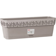 Stefanplast Puķu kaste ar paliktni Gaia 50x18x17cm gai&scaron;i pelēka