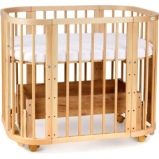5-in-1 Baby Crib with Rocking Cradle Option Natural Beech, Waldin