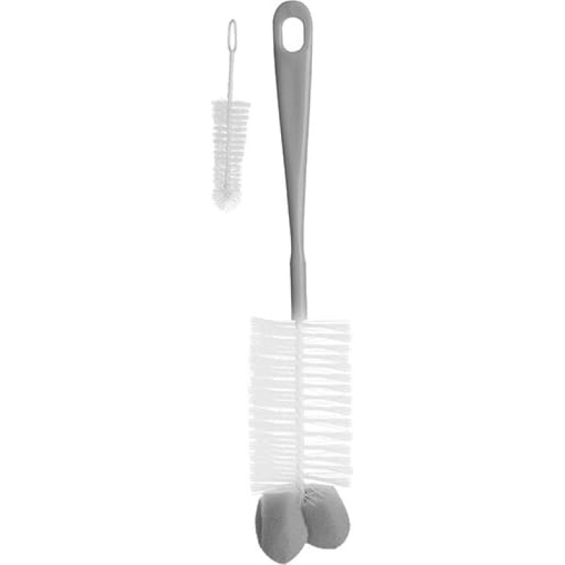 Babyono Baby bottles and teats brush with mini brush & sponge tip, grey, 720/03