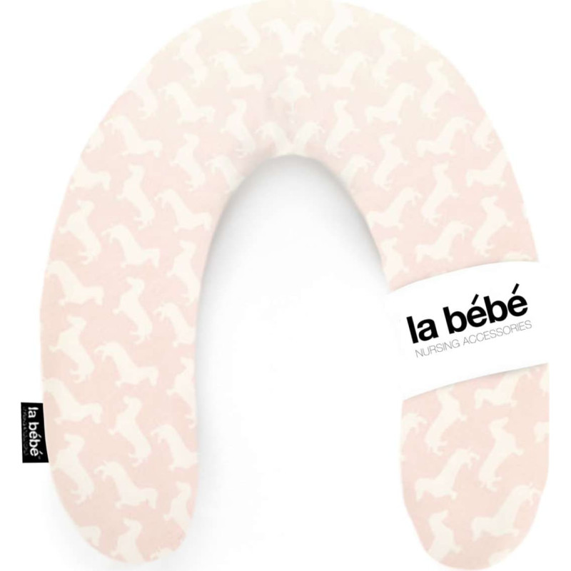 La Bebe ™ Rich Maternity Pillow Art.85512 Dog Pink/White pakaviņš mazuļa barošana, gulēšanai, pakaviņš grūtniecēm 30x104 cm